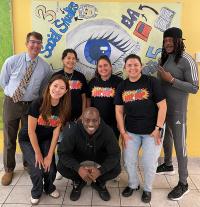 Dr. Noble, Yejin Lee, Kunsorya Chhea, Artie Green, Catalina Alvarez, Sandra Minchala, and Easy AD present the final Old SCHOOL study program, Bronx NY, May 2023